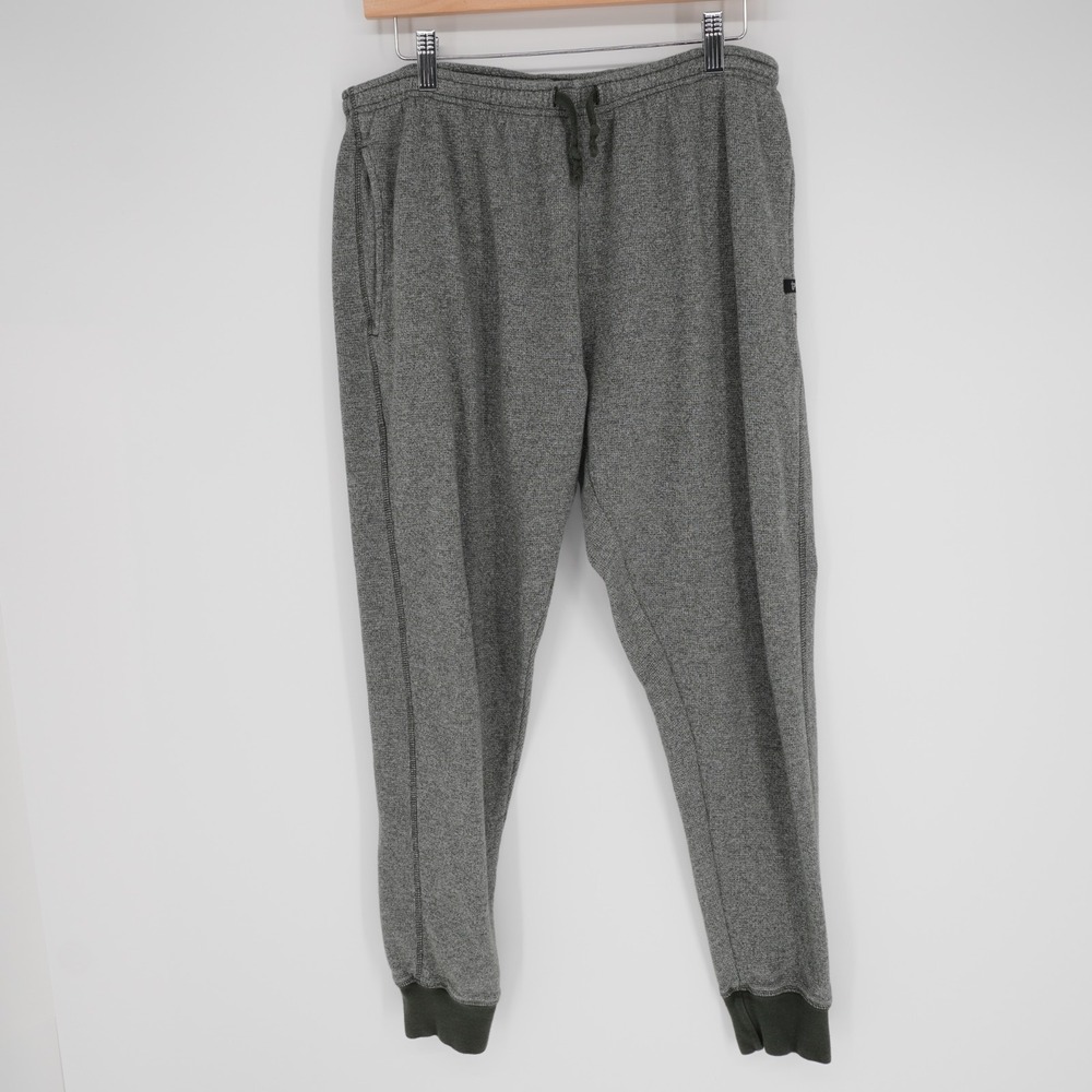 PACT Organic Cotton Sweat Pants Joggers Drawstring Medium M Heathered Dark Green